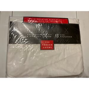 Martex Twin Flat Sheet Wide Premium 300 No Iron Cotton Poly Blend